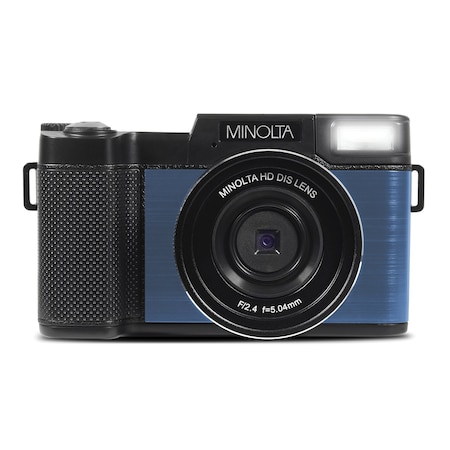 Minolta MND30 4x Digital Zoom 30 MP/2.7K Quad HD Digital Camera Blue MND30-BL